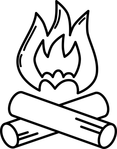 Camp Fire Coloring Page